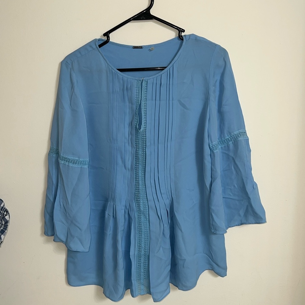 Ellie Tahari Orion pleated silk blouse